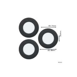 Eglo Connect.Z Smart Infälld Spot Badrumsbelysning Fueva 6-Z Plast Svart 8.4W 1020lm - 827-865 Justerbar Vit + RGB | Dimbar