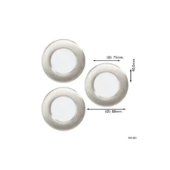 Eglo Connect.Z Smart Infälld Spot Badrumsbelysning Fueva 6-Z Plast Satin Nickel 8.4W 1020lm - 827-865 Justerbar Vit + RGB | Dimbar