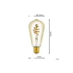 Eglo Connect.Z Smart LED Edison E27 Filament Ambar 4.9W 360lm - 827-865 Justerbar Vit | Dimbar - Ersättare 25W