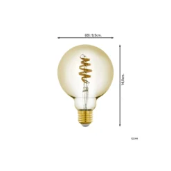 Eglo Connect.Z Smart LED Globe E27 Filament Ambar 4.9W 360lm - 827-865 Justerbar Vit | Dimbar - Ersättare 25W