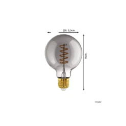 Eglo Connect.Z Smart LED Globe E27 Filament Smokey 4W 150lm - 820 Extra Varm Vit | Dimbar - Ersättare 15W