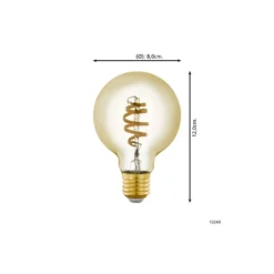 Eglo Connect.Z Smart LED Globe E27 Filament Ambar 4.9W 360lm - 827-865 Justerbar Vit | Dimbar - Ersättare 25W