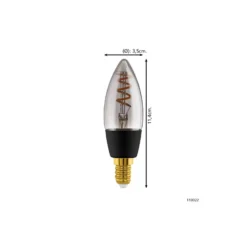 Eglo Connect.Z Smart LED Kronljus E14 Filament Smokey 4W 150lm - 820 Extra Varm Vit | Dimbar - Ersättare 15W