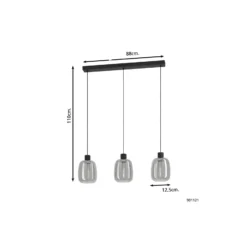 Eglo Connect.Z Smart Pendellampa Molochio-Z Stål Svart 11.1W 1500lm - 827-865 Justerbar Vit + RGB | Dimbar