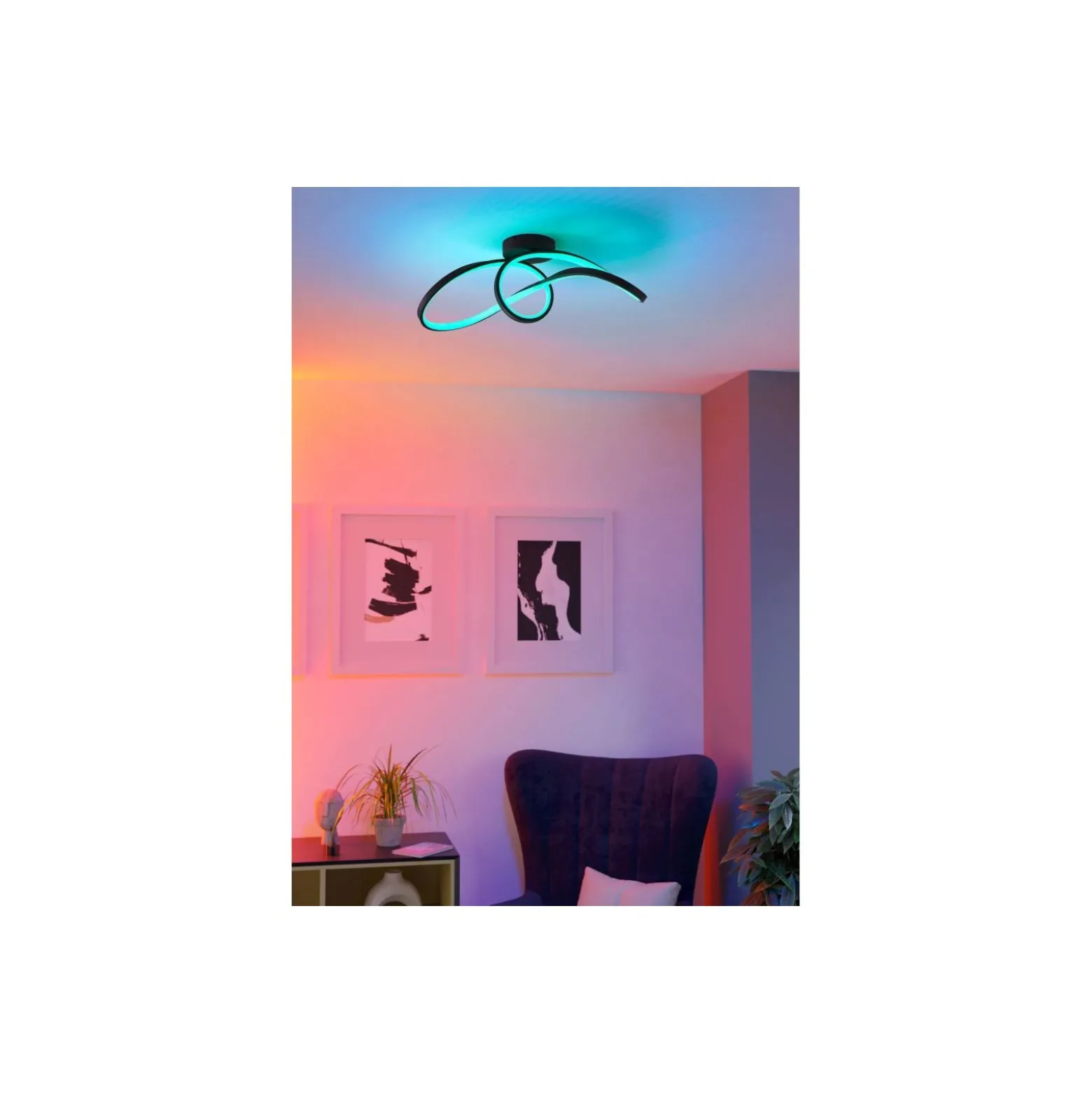 Eglo Connect.Z Smart Taklampa Calarossa-Z Stål Svart 22W 2500lm - 827-865 Justerbar Vit + RGB | Dimbar