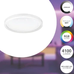 Eglo Connect.Z Smart Taklampa Aluminium Vit 34W 4100lm - 827-865 Justerbar Vit + RGB | 570mm - Dimbar