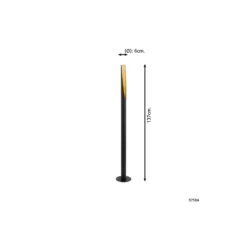 Eglo Golvlampa Barbotto Stål Svart, Guld 4.5W 345lm - 830 Varm Vit | Passande för GU10