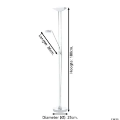 Eglo Golvlampa Baya Led Stål Krom 20W 2440lm - 830 Varm Vit | Dimbar