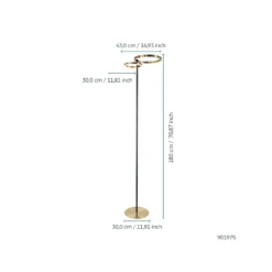 Eglo Golvlampa Castelpoto 1 Stål Mässing 28W 1850lm - 827-840-865 CCT | Dimbar