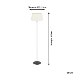 Eglo Golvlampa Febres Stål Svart Vit | Passande För 1x E27