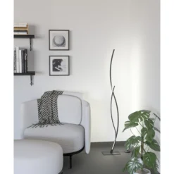 Eglo Golvlampa Grisolia Stål Svart Vit 20W 2500lm - 840 Kallvit