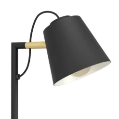 Eglo Golvlampa Lacey Stål Svart Trä | Passande För 1x E27