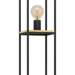 Eglo Golvlampa Libertad Stål Svart Trä | Passande För 1x E27