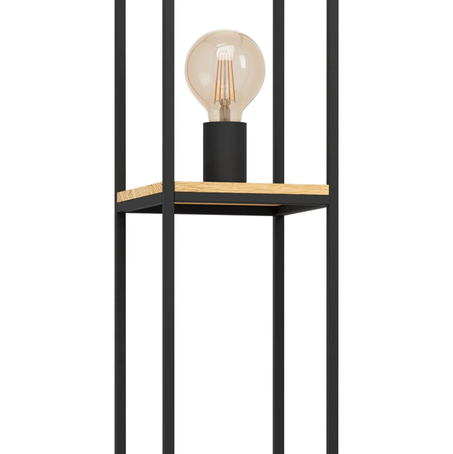 Eglo Golvlampa Libertad Stål Svart Trä | Passande För 1x E27