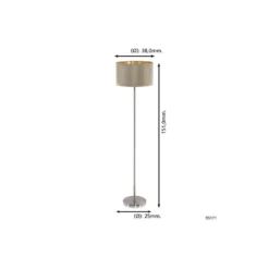 Eglo Golvlampa Maserlo Stål Satin Nickel | Passande för E27
