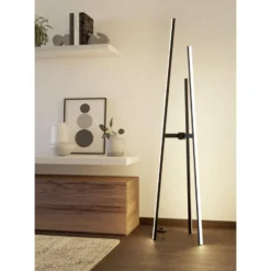 Eglo Golvlampa Mongolanda Aluminium Stål Svart Vit 30W 4300lm - 830 Varm Vit