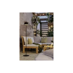Eglo Golvlampa Roccanova-L Solar Stål Svart 2W 270lm - 830 Varm Vit | IP44 - Touchdimmerbar - USB-C
