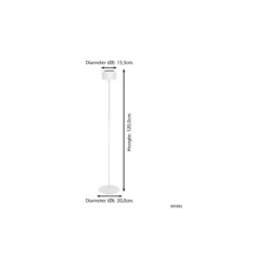 Eglo Golvlampa Roccanova-L Solar Stål Vit 2W 270lm - 830 Varm Vit | IP44 - Touchdimmerbar - USB-C