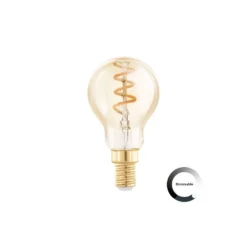 Eglo LED Boll E14 Filament Ambar 4W 145lm - 820 Extra Varm Vit | Dimbar - Ersättare 15W