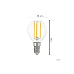 Eglo LED Boll E14 Filament Klar 2.2W 470lm - 830 Varm Vit | Ersättare 40W