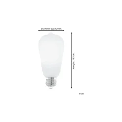 Eglo LED E27 Edison Klar Filament 7.5W 806lm - 830 Varm Vit + RGB | Zigbee Dimbar - Ersättare 60W