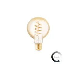Eglo LED Globe E27 Filament Ambar 4W 245lm - 820 Extra Varm Vit | Dimbar - Ersättare 25W