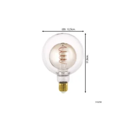 Eglo LED Globe E27 Filament Ambar 4W 200lm - 820 Extra Varm Vit | Dimbar - Ersättare 25W