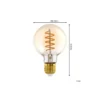 Eglo LED Globe E27 Filament Ambar 8W 806lm - 827 Extra Varm Vit | Dimbar - Ersättare 60W