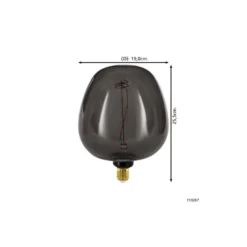 Eglo LED Globe E27 Filament Smokey 4W 40lm - 820 Extra Varm Vit | Dimbar - Ersättare 15W