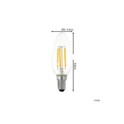 Eglo LED Kronljus E14 Filament Klar 4.5W 470lm - 827 Extra Varm Vit | Dimbar - Ersättare 40W