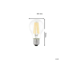 Eglo LED Päron E27 Filament Klar 7.3W 806lm - 830 Varm Vit | Ersättare 60W