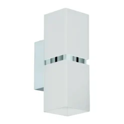 Eglo LED Vägglampa Passa Stål Krom Vit 28W 500lm - 830 Varm Vit | Passande För 2x GU10