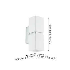 Eglo LED Vägglampa Passa Stål Krom Vit 28W 500lm - 830 Varm Vit | Passande För 2x GU10