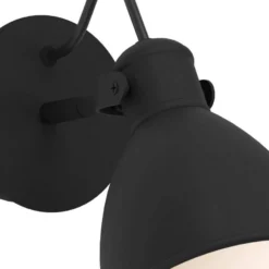 Eglo LED Vägglampa San Peri 1 Stål Svart Vit 2.8W 250lm - 830 Varm Vit | Passande För 3x GU10