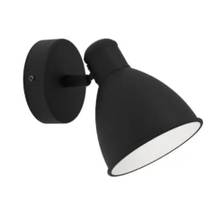 Eglo LED Vägglampa San Peri 1 Stål Svart Vit 2.8W 250lm - 830 Varm Vit | Passande För 3x GU10