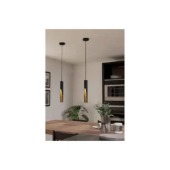Eglo Pendellampa Barbotto Stål Svart, Guld 4.5W 345lm - 830 Varm Vit | Passande för GU10