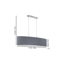 Eglo Pendellampa Pasteri Stål Satin Nickel | IP20 - Passande för 2x E27