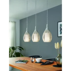Eglo Pendellampa Razoni Stål Vit | Passande För 3x E27