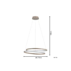 Eglo Pendellampa Ruotale Stål Sandig 36W 4500lm - 830 Varm Vit