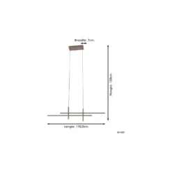 Eglo Pendellampa Trepilia Aluminium Stål Slipad 20W 2500lm - 830 Varm Vit | IP20