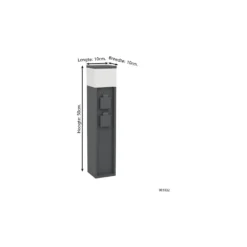 Eglo Piedestallampa Park 5 Aluminium Svart med Eluttag | IP54 - Passande för 1x E27