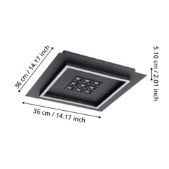 Eglo Taklampa Balazote Stål Svart 245W 4045lm - 827-865 Justerbar Vit | Dimbar