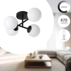 Eglo Taklampa Castrovido Stål Svart 42W 1880lm - 827 Extra Varm Vit | IP44