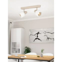Eglo Taklampa Corato Stål Beige | Passande För 2x E14