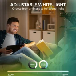 Eglo Taklampa Fueva 6-z Plast Vit 9W 1150lm - 827-865 Justerbar Vit | 168mm - IP44 - Dimbar