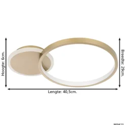 Eglo Taklampa Gafares Aluminium Stål Guld Vit 20W 2100lm - 827-865 Justerbar Vit | Dimbar