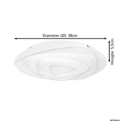 Eglo Taklampa Palagiano Stål Vit 21W 3100lm - 840 Kallvit | 380mm