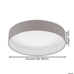 Eglo Taklampa Palomaro 1 Plast Vit 18W 2000lm - 830 Varm Vit | 405mm - Dimbar