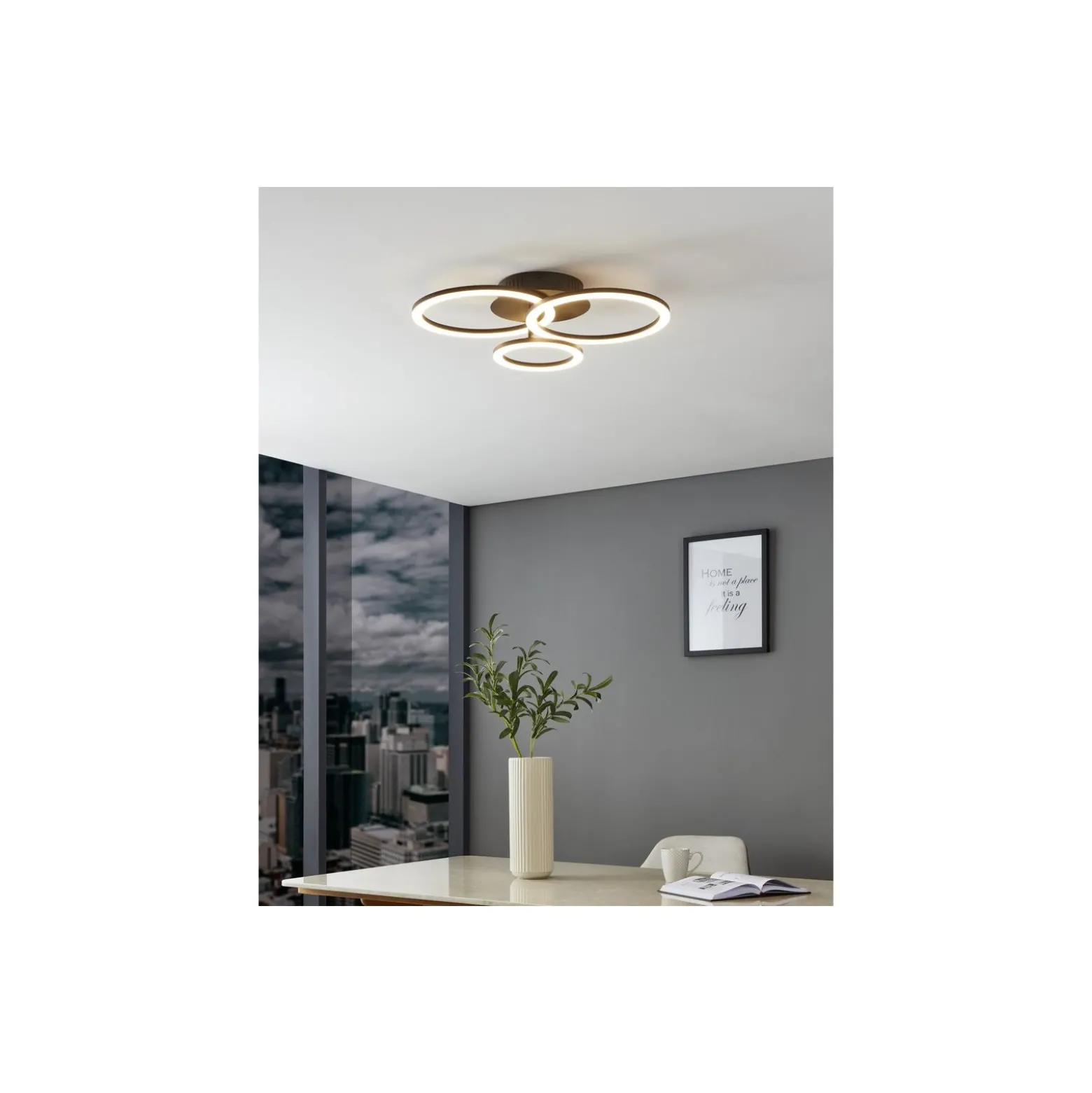 Eglo Taklampa Parrapos-Z Stål Svart 11W 4300lm - 830-865 Justerbar Vit | IP20 - Zigbee Dimbar