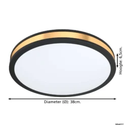 Eglo Taklampa Pescaito Stål Svart Guld 195W 2300lm - 830 Varm Vit | 380mm